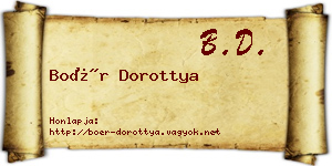 Boér Dorottya névjegykártya