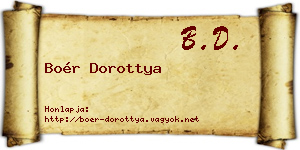 Boér Dorottya névjegykártya